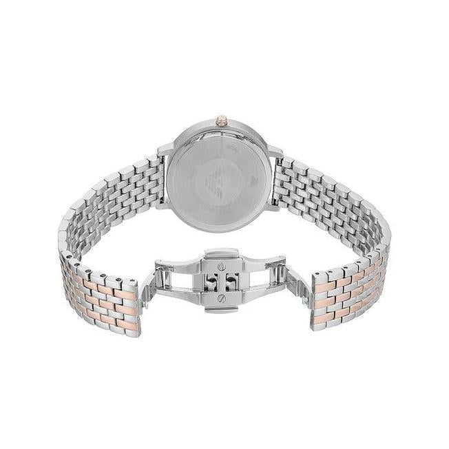 Emporio Armani Ladies Silver Rose Gold Watch - AR11113 - Image 2